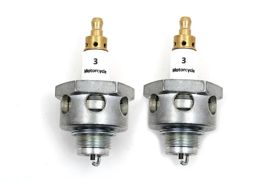 V-Twin 18mm Doering Spark Plug Set for Early Harley Davidson Models by V-Twin