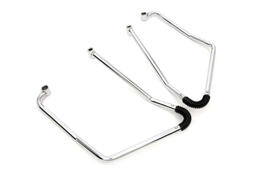 V-Twin Chrome Adjustable Saddlebag Support Kit Part 77230C for Mopeds and Motorcycles by V-Twin