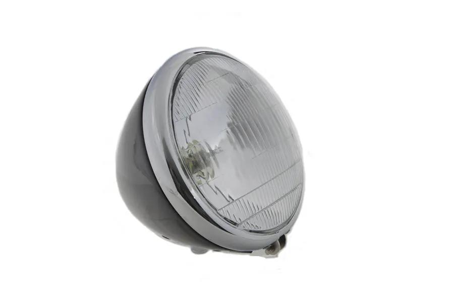 V-Twin 6-1/2 Inch Spring Fork 6 Volt Headlamp for Harley Davidson EL & FL Models by V-Twin