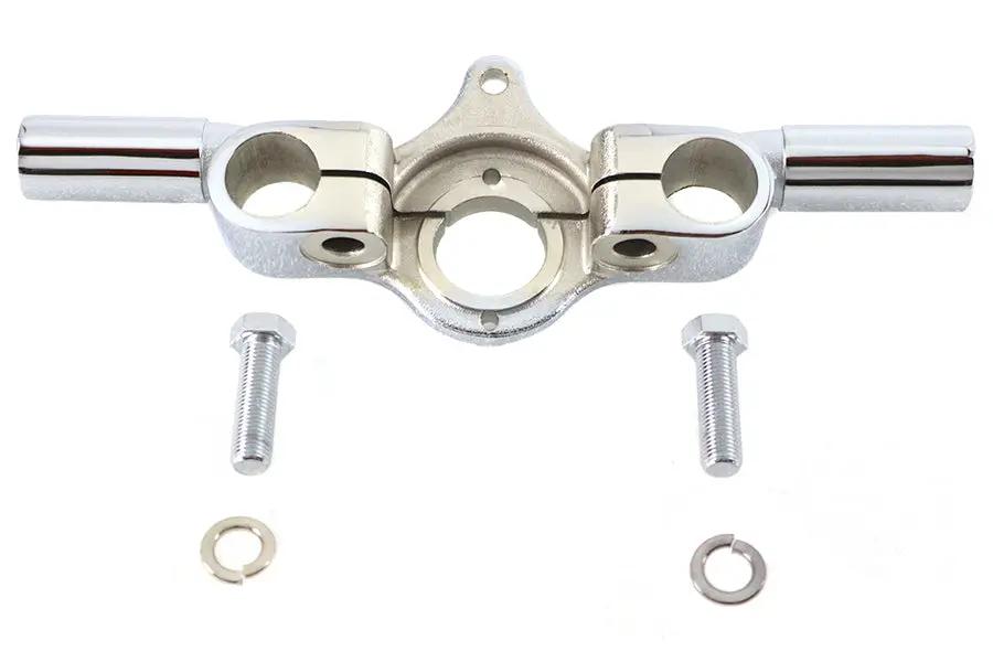 V-Twin Spring Fork Top Tree Offset Chrome with Ears for Harley Davidson 1946-1948 FL and UL Models by V-Twin