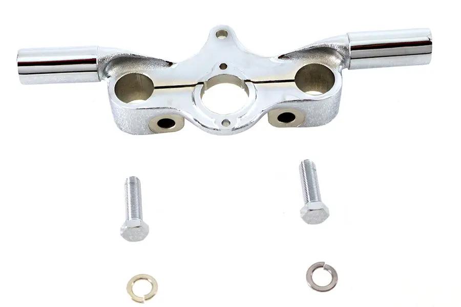 V-Twin Spring Fork Top Tree Offset Chrome with Ears for Harley Davidson 1946-1948 FL and UL Models by V-Twin