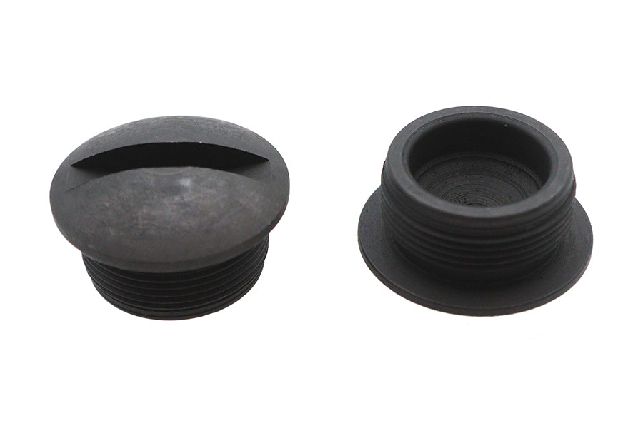 V-Twin Parkerized End Cap Set for Spring Forks – Fits 1949-1952 Harley Davidson FL & K Models