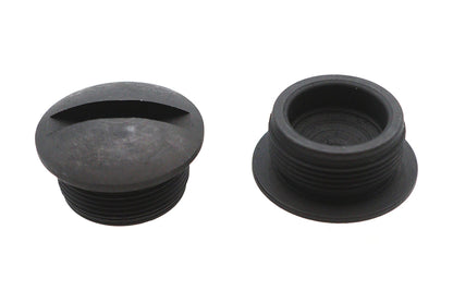 V-Twin Parkerized End Cap Set for Spring Forks – Fits 1949-1952 Harley Davidson FL & K Models