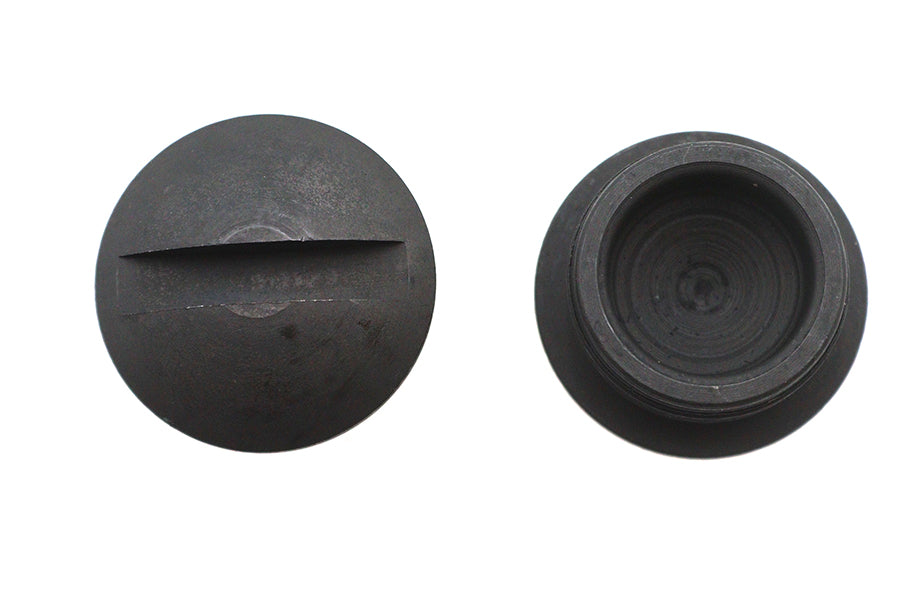 V-Twin Parkerized End Cap Set for Spring Forks – Fits 1949-1952 Harley Davidson FL & K Models