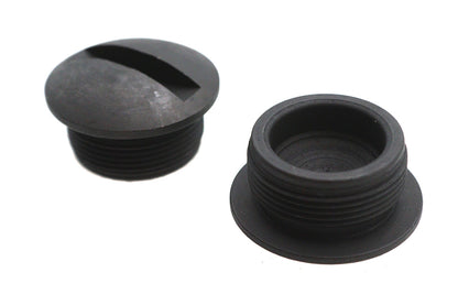 V-Twin Parkerized End Cap Set for Spring Forks – Fits 1949-1952 Harley Davidson FL & K Models