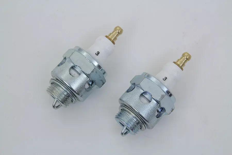 V-Twin Replica 18mm Spark Plug Set for Harley Davidson EL (1936-1945) by V-Twin