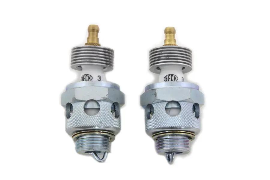 V-Twin 18mm Beck Spark Plugs with Cool Fin Set for Harley Davidson EL Models by V-Twin