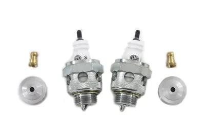 V-Twin 18mm Beck Spark Plugs with Cool Fin Set for Harley Davidson EL Models by V-Twin