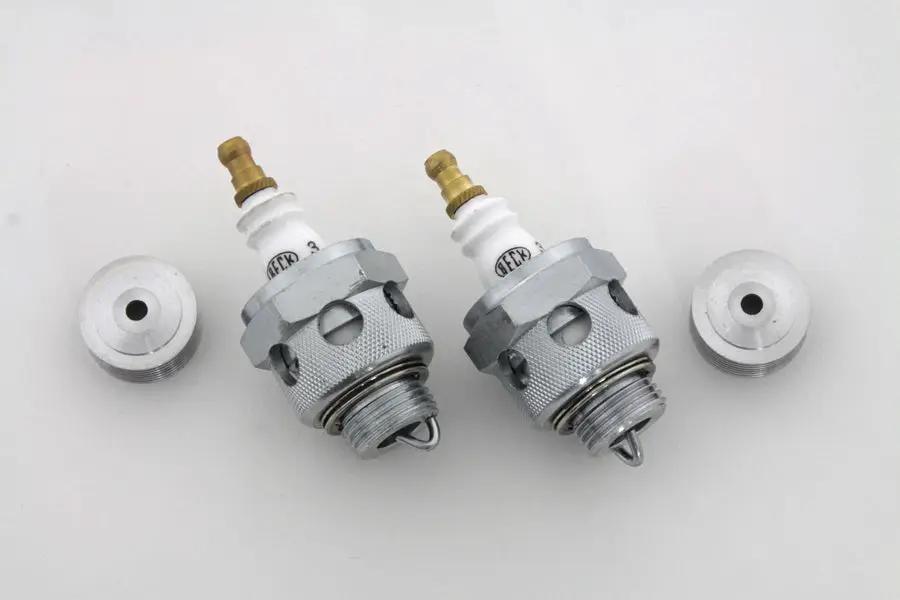 V-Twin 18mm Beck Spark Plugs with Cool Fin Set for Harley Davidson EL Models by V-Twin