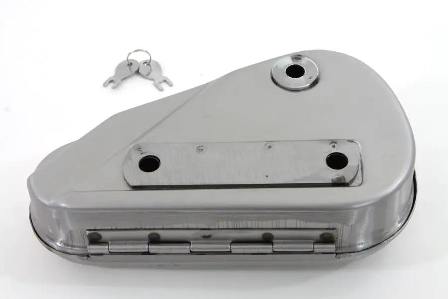 V-Twin Oval Tool Box for Harley Davidson FL Models - Raw Steel Finish by V-Twin
