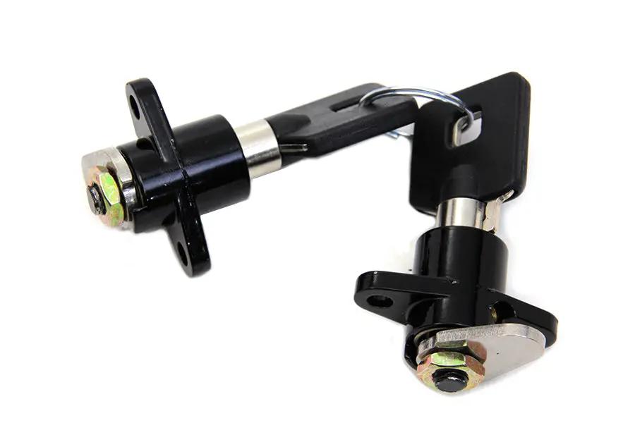 V-Twin Black Saddlebag Lock and Key Kit for Harley Davidson FLT (1993-2002) by V-Twin