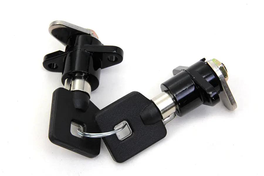 V-Twin Black Saddlebag Lock and Key Kit for Harley Davidson FLT (1993-2002) by V-Twin