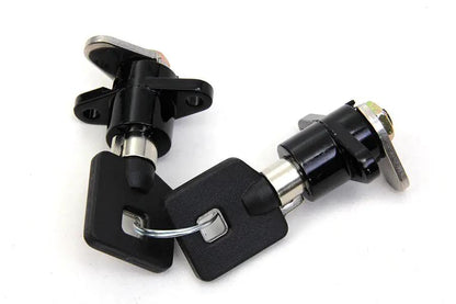 V-Twin Black Saddlebag Lock and Key Kit for Harley Davidson FLT (1993-2002) by V-Twin