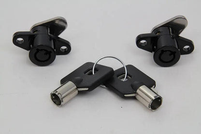 V-Twin Black Saddlebag Lock and Key Kit for Harley Davidson FLT (1993-2002) by V-Twin