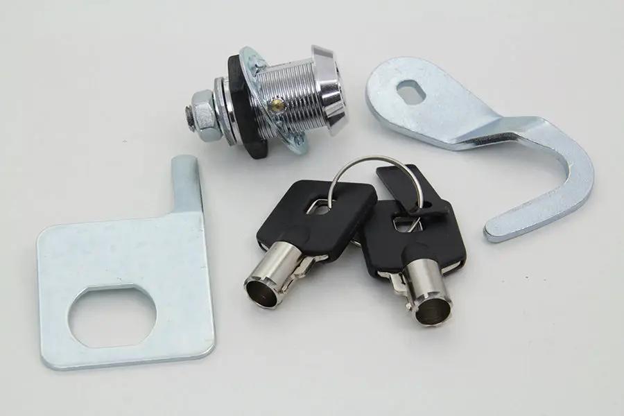 V-Twin Chrome Saddlebag Lock and Key Kit for Harley Davidson FLTR Models by V-Twin