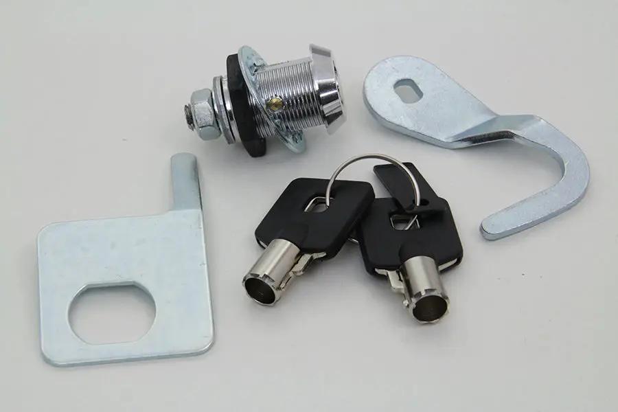V-Twin Chrome Saddlebag Lock and Key Kit for Harley Davidson FLTR Models by V-Twin
