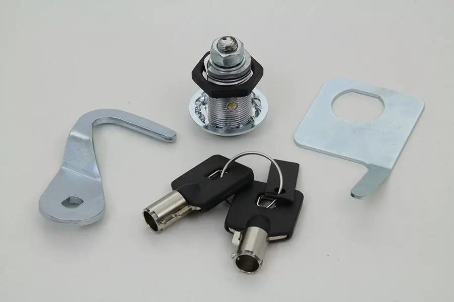 V-Twin Chrome Saddlebag Lock and Key Kit for Harley Davidson FLTR Models by V-Twin