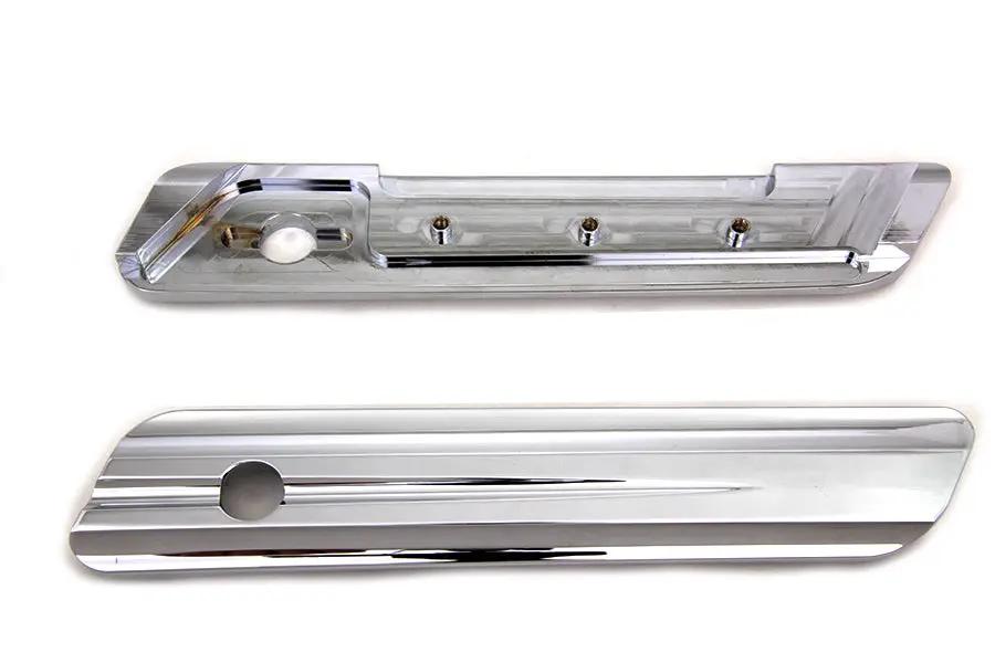 V-Twin Saddlebag Face Plate Set with Chrome Finish for Harley Davidson FLT (2014-2023) - Part # S77-0149C by V-Twin
