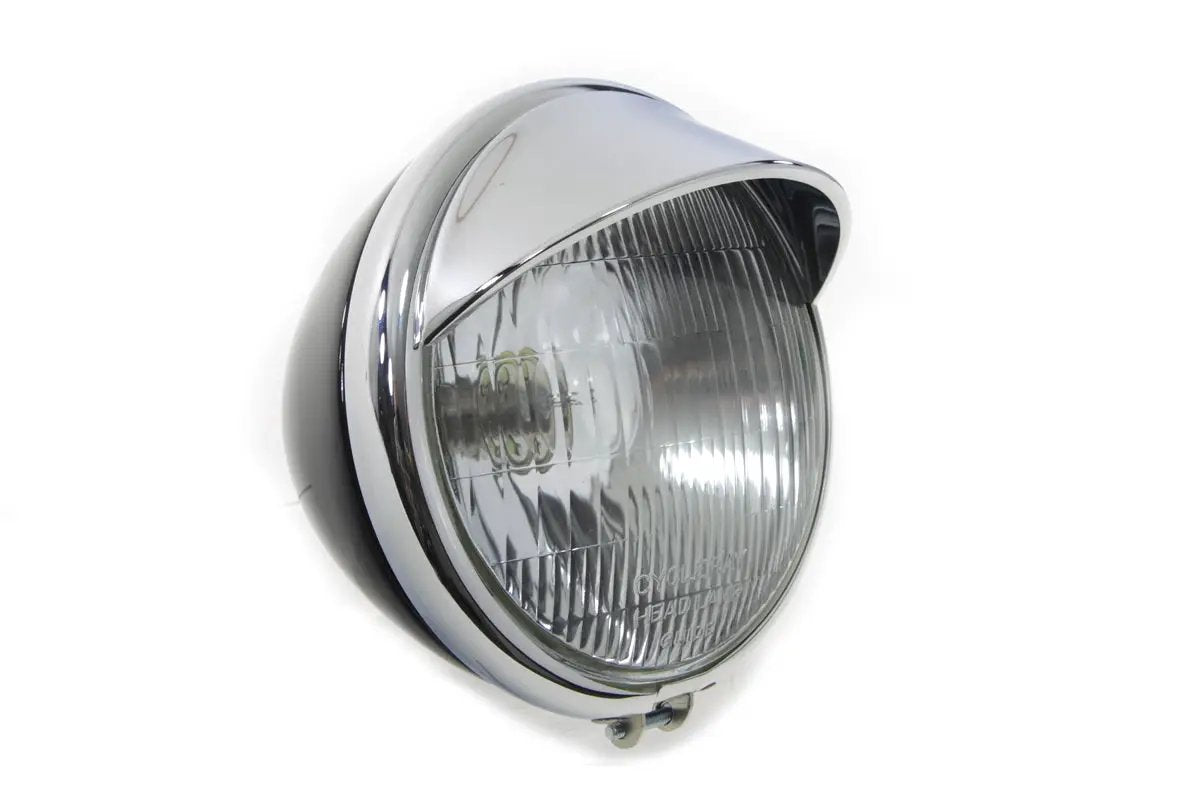 V-Twin 49-1254 6-1/2 Inch Spring Fork Headlamp for Harley Davidson EL and FL Models by V-Twin
