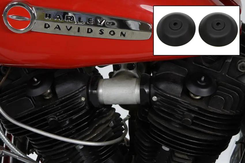 V-Twin Replica Spark Plug Shield Set for Harley Davidson G - Black Finish by V-Twin