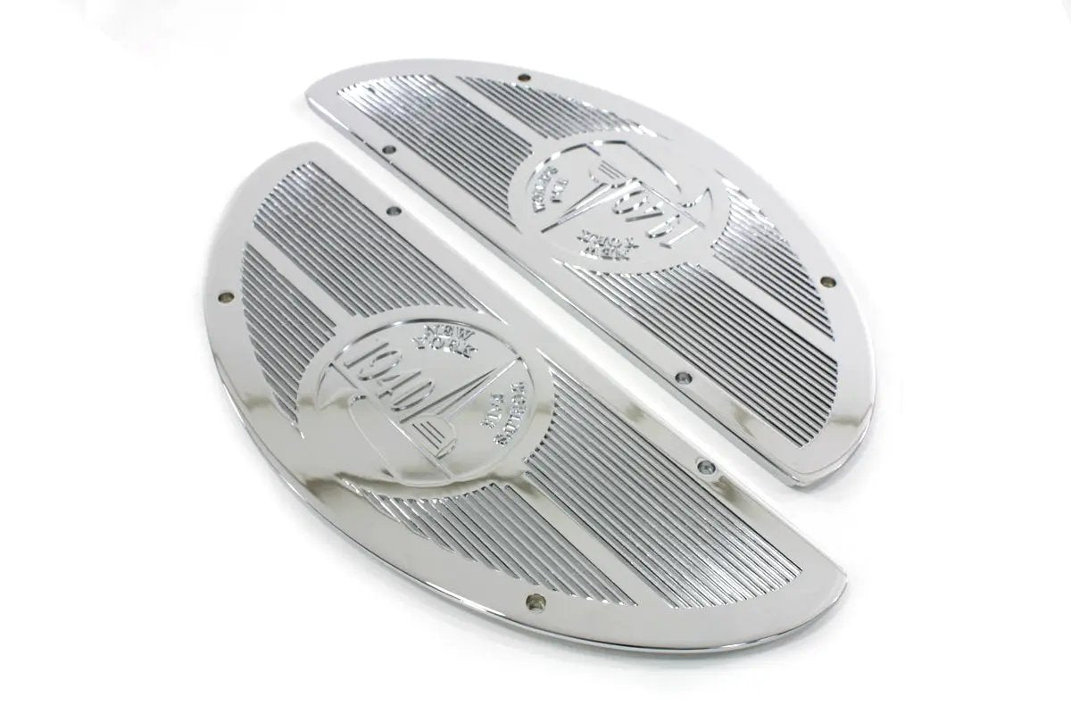 V-Twin Chrome World's Fair 1940 Footboard Mats for Harley Davidson FL Models by V-Twin