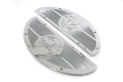 V-Twin Chrome World's Fair 1940 Footboard Mats for Harley Davidson FL Models by V-Twin