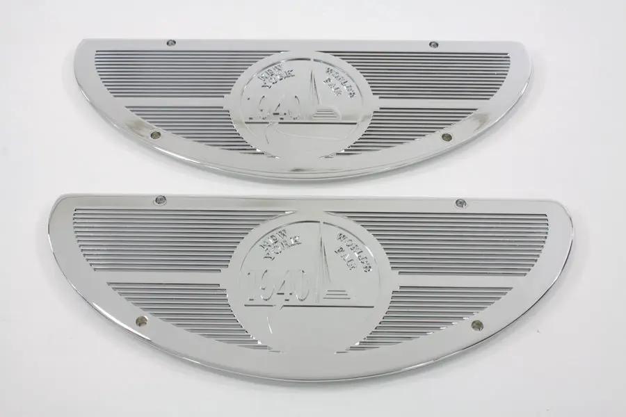 V-Twin Chrome World's Fair 1940 Footboard Mats for Harley Davidson FL Models by V-Twin