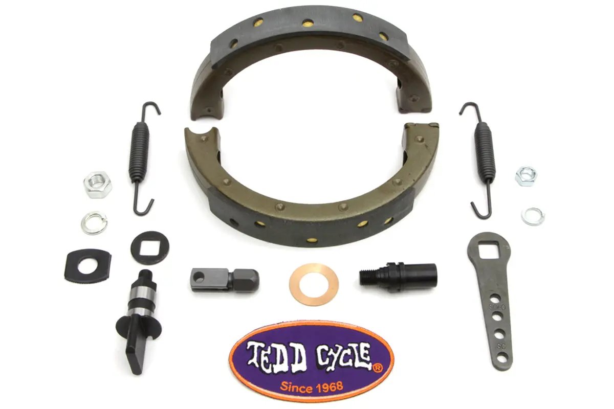 V-Twin Spring Fork Front Brake Shoe Kit for Harley Davidson EL 1936-1945 by V-Twin