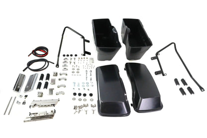 V-Twin Softail Saddlebag Kit Black for Harley Davidson FLST Models by V-Twin