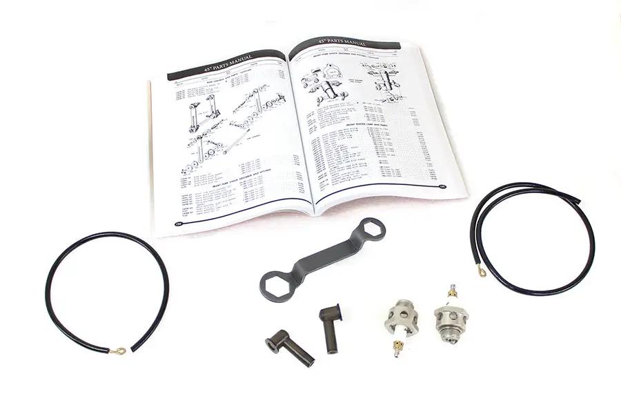 V-Twin 45 Inch W/G 18mm Replica Spark and Wire Plug Kit for Harley Davidson VL and W Models by V-Twin