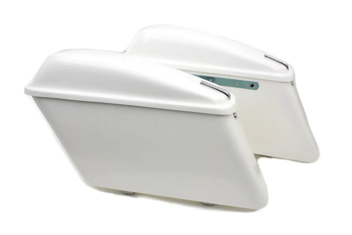 V-Twin Replica White Saddlebag Set for Harley Davidson FL Models by V-Twin