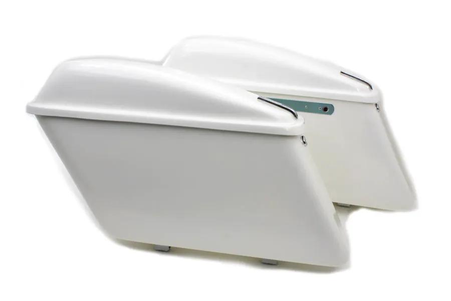 V-Twin Replica White Saddlebag Set for Harley Davidson FL Models by V-Twin