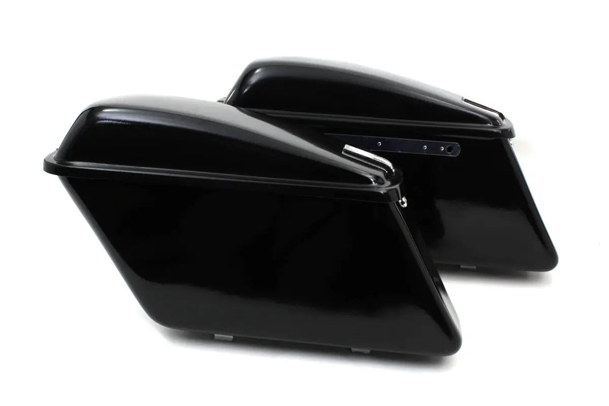 V-Twin Replica Saddlebag Set Black for Harley Davidson FL Models by V-Twin