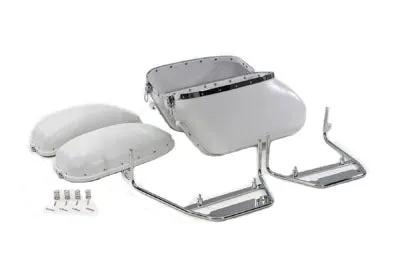 V-Twin Replica White Bubble Saddlebag Kit for Harley Davidson FL Models by V-Twin