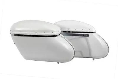 V-Twin Replica Bubble Saddlebag Set White for Harley Davidson FL (1958-1967) by V-Twin