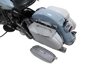 V-Twin Replica Bubble Saddlebag Set White for Harley Davidson FL (1958-1967) by V-Twin