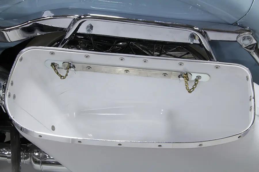 V-Twin Replica Bubble Saddlebag Set White for Harley Davidson FL (1958-1967) by V-Twin