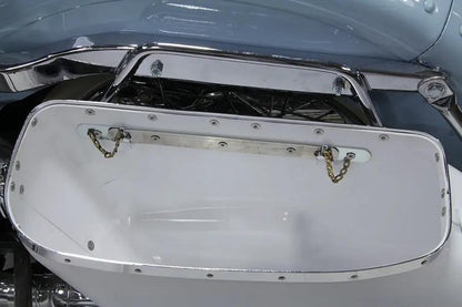 V-Twin Replica Bubble Saddlebag Set White for Harley Davidson FL (1958-1967) by V-Twin