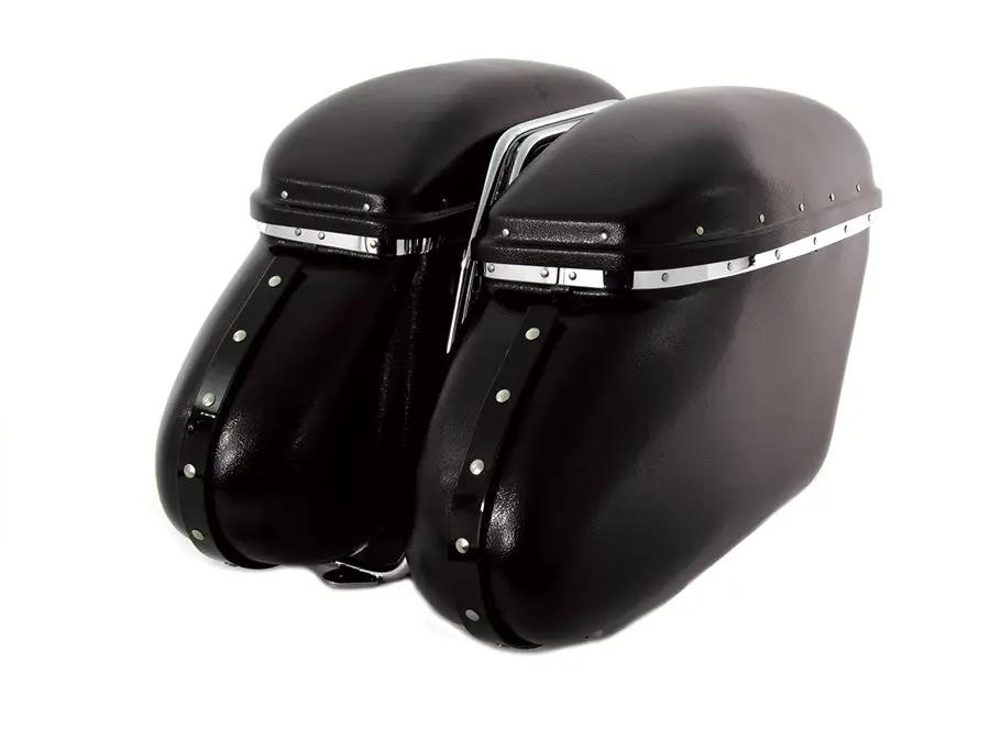 V-Twin Black Magic Royalite Saddlebag Set for Harley Davidson FL (1958-1967) by V-Twin