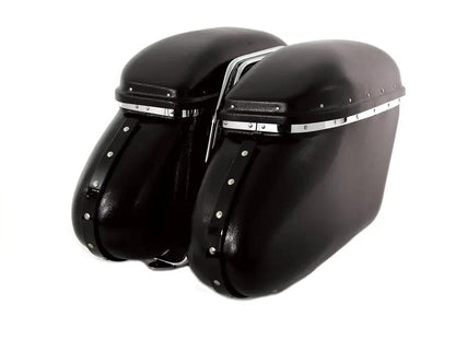 V-Twin Black Magic Royalite Saddlebag Set for Harley Davidson FL (1958-1967) by V-Twin