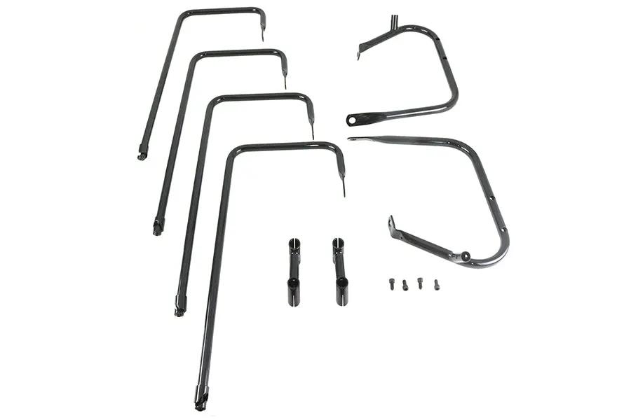 V-Twin Black Saddlebag Rail for Harley Davidson FLT Models - Durable Steel Construction by V-Twin