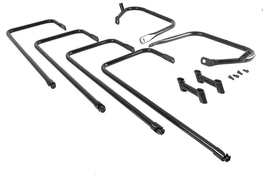 V-Twin Black Saddlebag Rail for Harley Davidson FLT Models - Durable Steel Construction by V-Twin