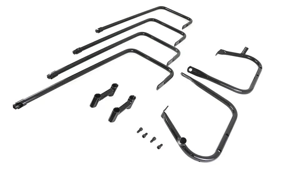 V-Twin Black Saddlebag Rail for Harley Davidson FLT Models - Durable Steel Construction by V-Twin