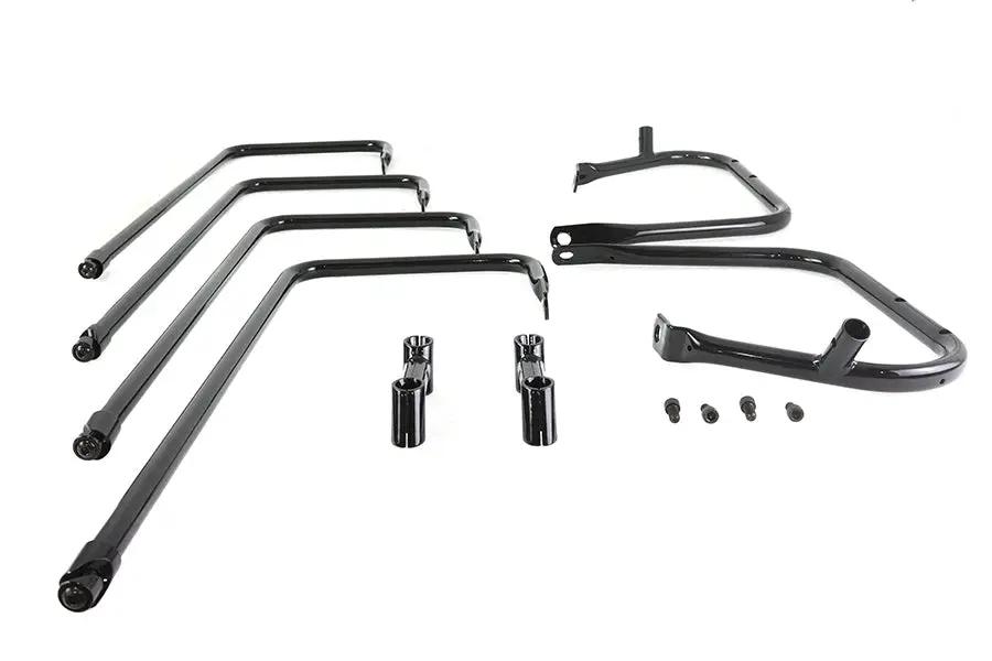 V-Twin Black Saddlebag Rail for Harley Davidson FLT Models - Durable Steel Construction by V-Twin
