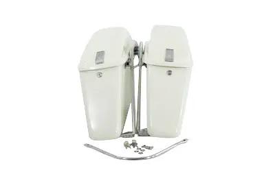 V-Twin Replica White Saddlebag Set for Harley Davidson FL 1977-1984 by V-Twin