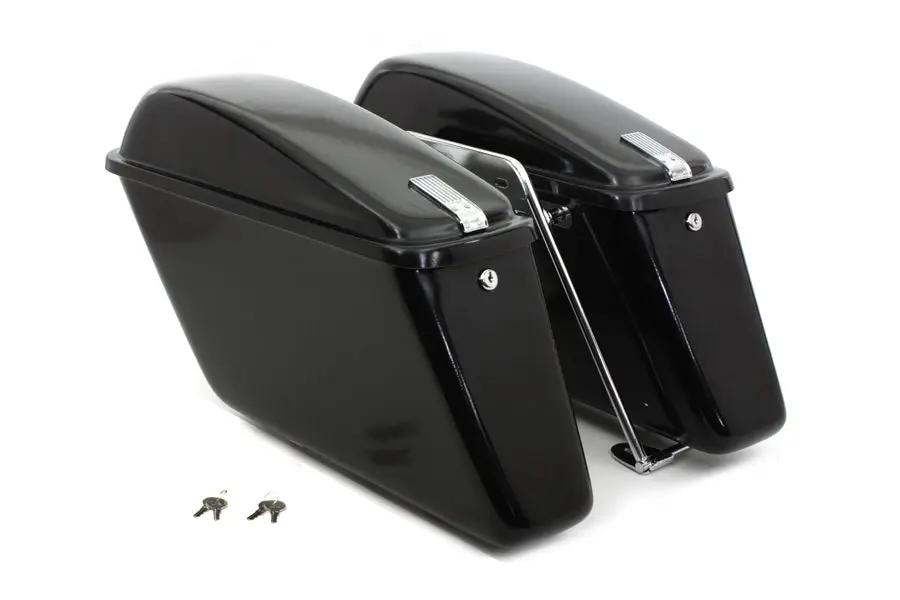 V-Twin Replica Saddlebag Set in Black for Harley Davidson FL and FLH Models - Part 49-2669 by V-Twin