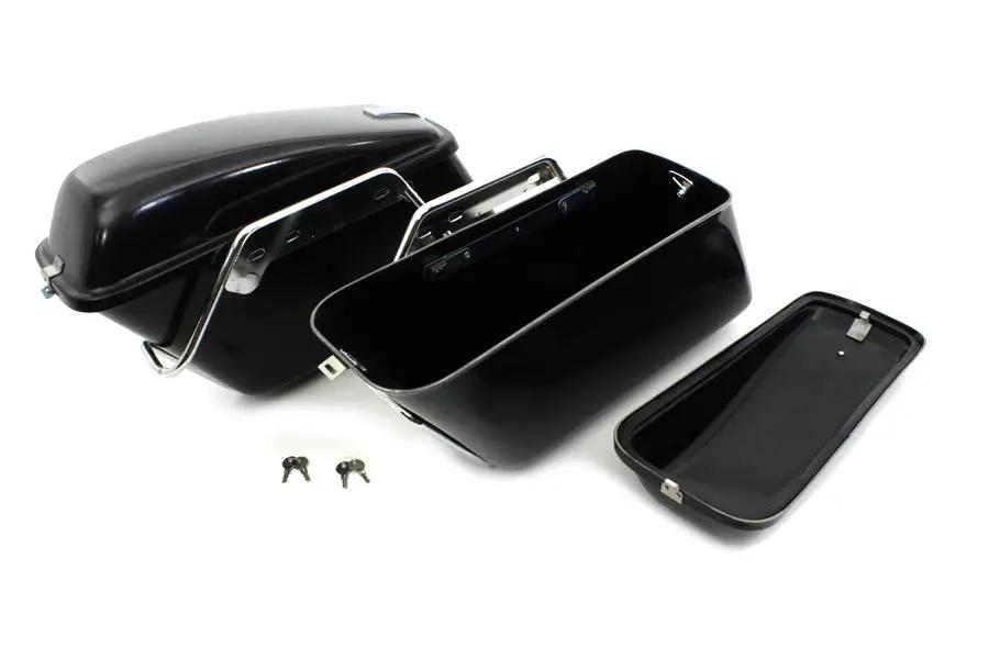 V-Twin Replica Saddlebag Set in Black for Harley Davidson FL and FLH Models - Part 49-2669 by V-Twin