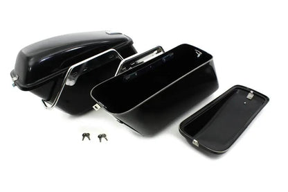 V-Twin Replica Saddlebag Set in Black for Harley Davidson FL and FLH Models - Part 49-2669 by V-Twin