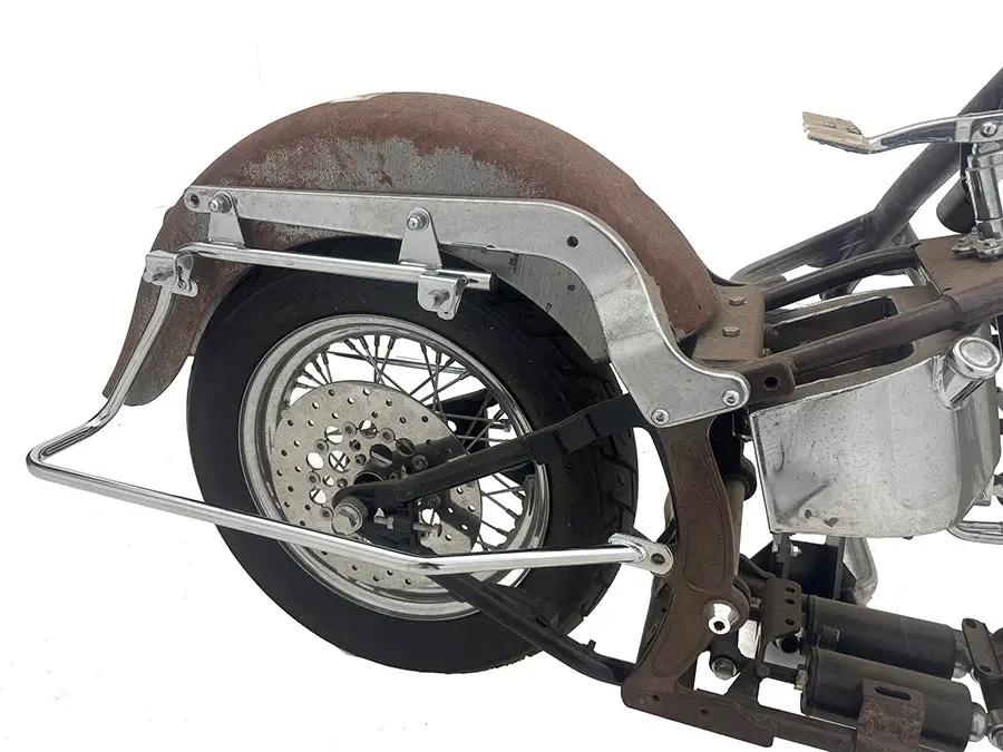 V-Twin Wyatt Gatling Saddlebag Bracket Kit Chrome for Harley Davidson FXST (1984-1993) by V-Twin