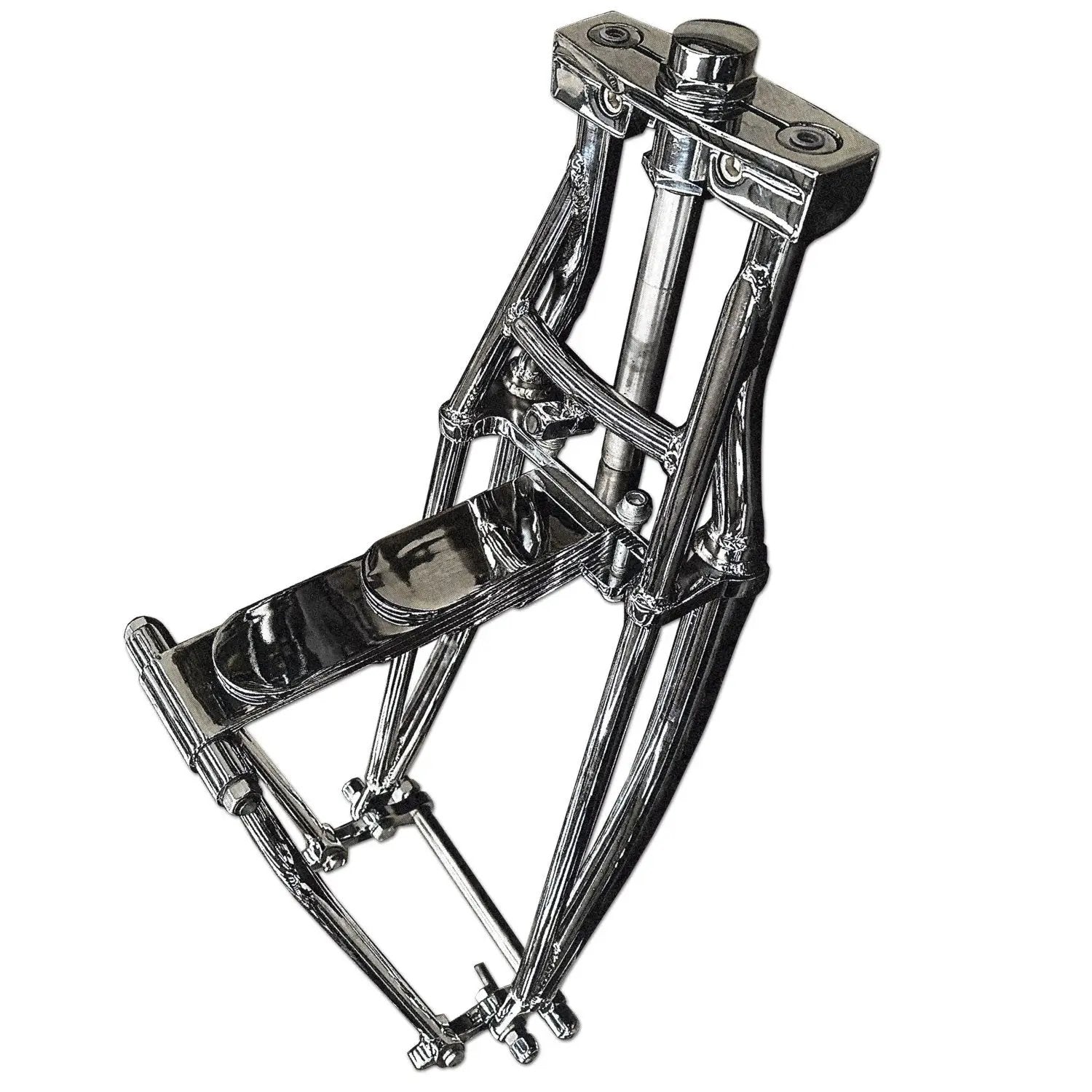 V-Twin Leaf Spring Fork Assembly Chrome with Headlamp Bracket - 7 Inch Rocker Space by V-Twin